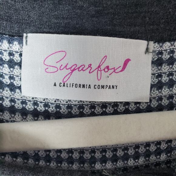 Sugarfox Womens Chasing Dreams Contrast Print Dolman Boho Top See Measurements - Picture 3 of 5